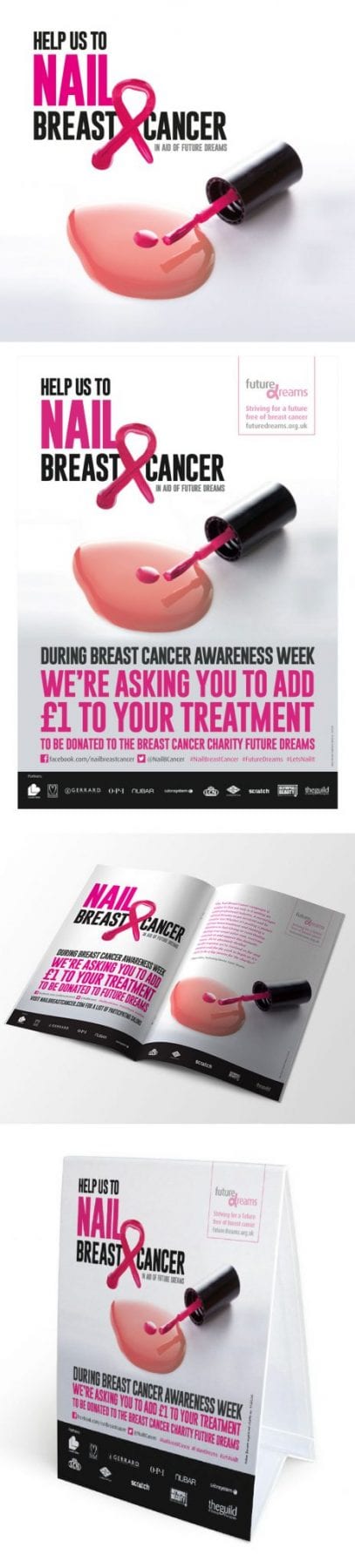 Image of nail breast cancer poster and booklet designed by graphic designer and branding designer Jessica Croome of Perth WA