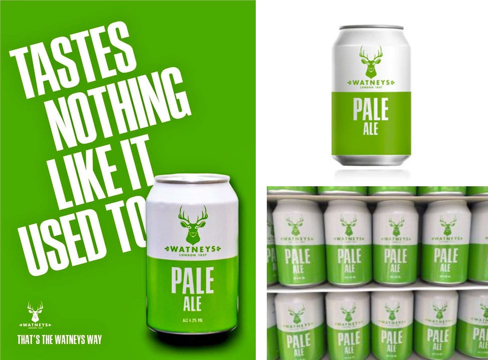 Image of can and poster design for Watneys Pale Ale, designed by branding designer and graphic designer Jessica Croome of Perth Western Australia
